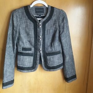 BANANA REPUBLIC Black/White Tweed Career Blazer